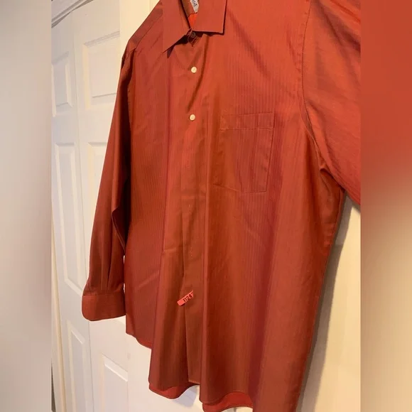 Van Heusen Mens Regular Fit Dress Shirt, 17 1/2, 34/35, Rust , Like New - Picture 14 of 14